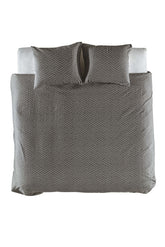 Dekbedovertrek Leonie Stoney Grey - 100% Katoen, Voorzijde: Jacquard / Achterzijde: Perkal